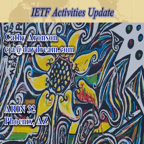 IPv6 IAB/IETF Activities Report from ARIN 32