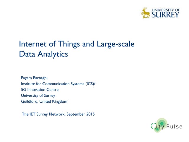 Internet of Things and Large-scale Data Analytics 