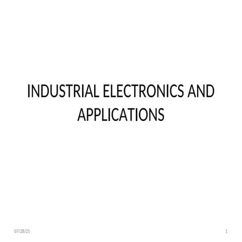 Industrial Electronics  module 1 presentation