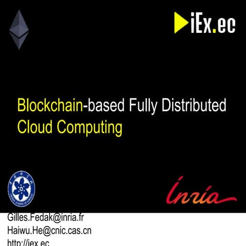iExec: Blockchain-based Fully Distributed Cloud Computing | PPT image.