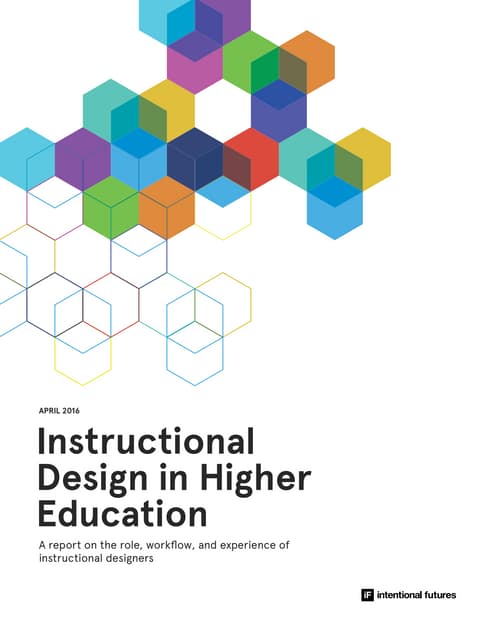 Instructional Design in Higher Education. A report on the role, workflow, and...