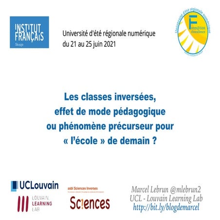 Les classes inversées, effet de mode pédagogique ou phénomène de l’école préc...