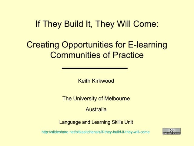 If They Build It They Will Come