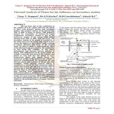 A Finite Element Thermo-Mechanical Stress Analysis of IC Engine Piston ...