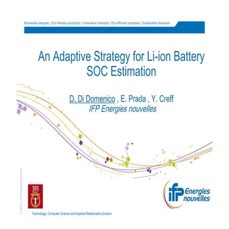 BMS State-Of-Charge estimation for I posted a presentation concerning an adap...