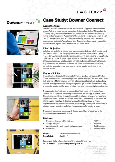 Case Study: Downer Connect Website by iFactory