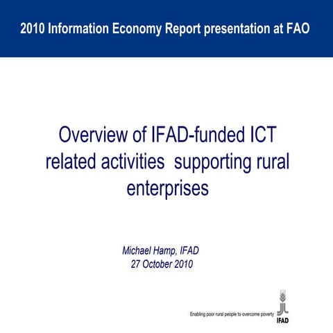 Enabling role of ICTs to transform smallholder farmers to entrepreneurs