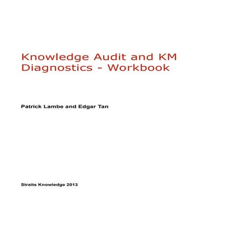 Knowledge audit and diagnostics workbook 