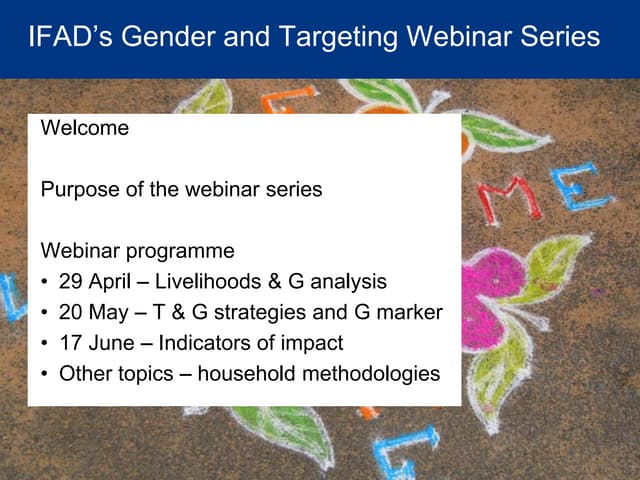 Practical tips on how to conduct livelihoods and gender analysis