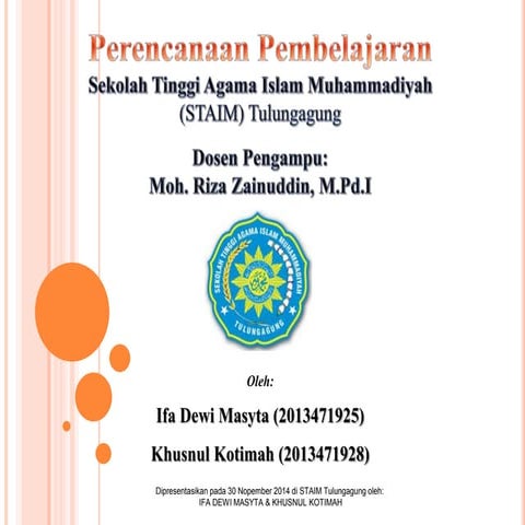 PPT Pengembangan Media Pembelajaran (Perencanaan Pembelajaran)