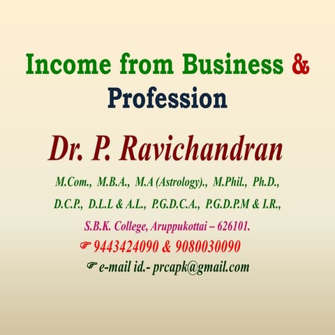 Income from business or profession
