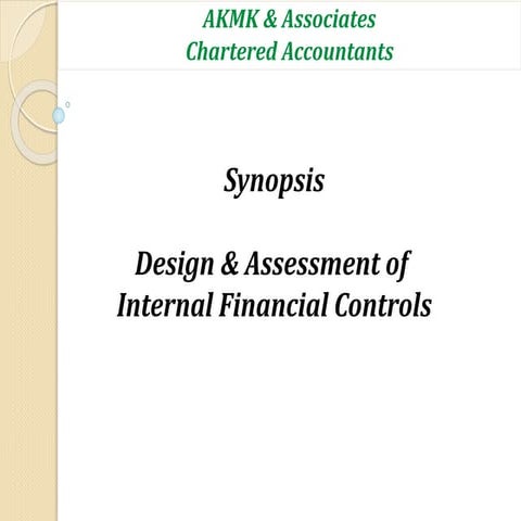 Internal Financial Controls over Financial Reporting