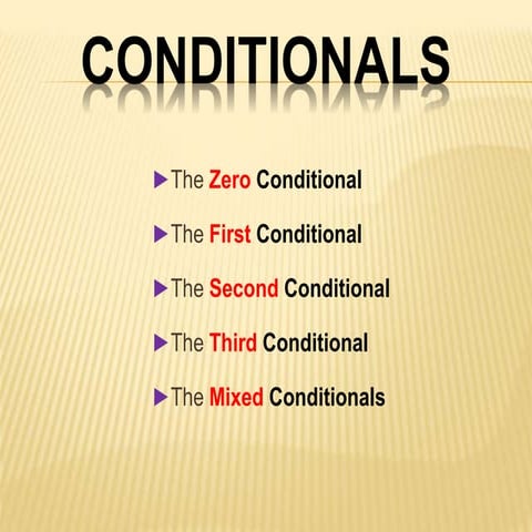 Zero, First, Second and Third Conditionals ppt | PPTX