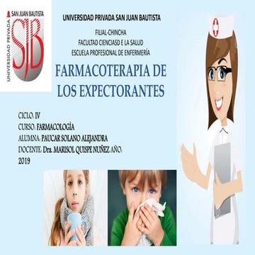ESPECTORANTES Y MUCOLITICOS. FARMACOLOGIA I | PPTX