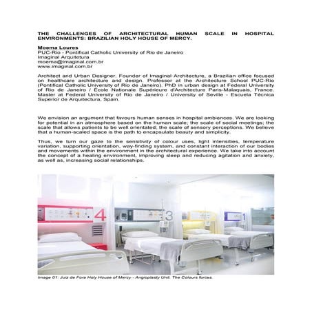 THE CHALLENGES OF ARCHITECTURAL HUMAN SCALE IN HOSPITAL ENVIRONMENTS: BRAZILI...