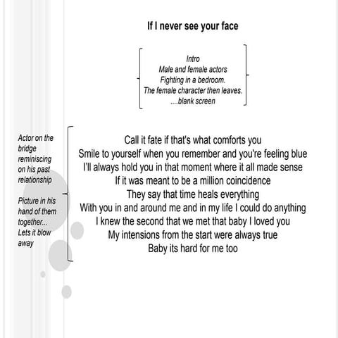 If i never see your face lyrics