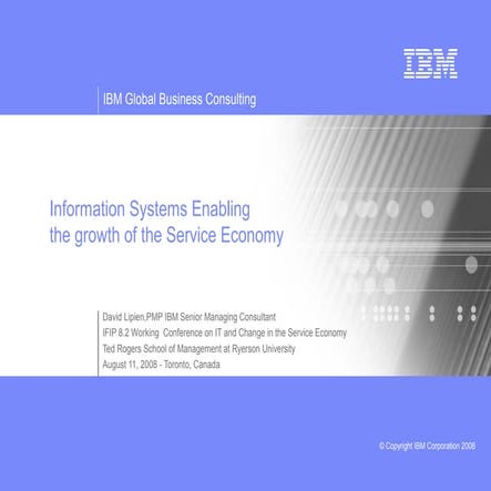 IFIP 8.2 Panel On The Service Economy