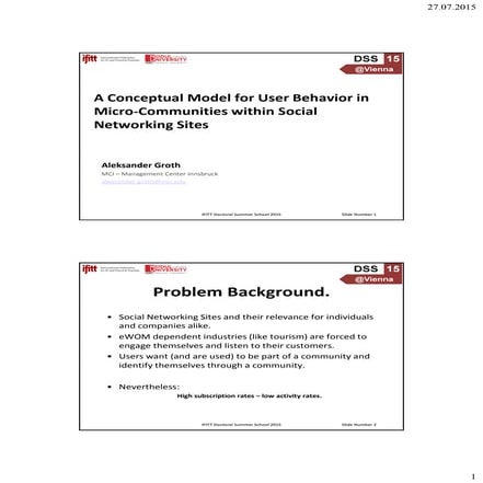 A Conceptual Model for User Behavior in Micro-Communities within Social Networking Sites