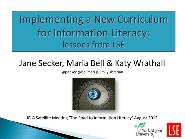 Secker, Bell & Wrathall: implementing new curriculum for IL