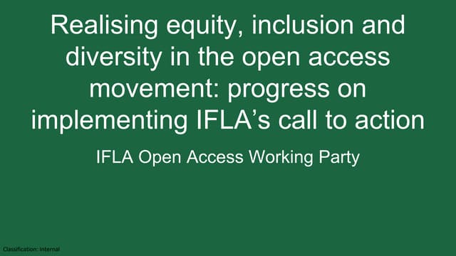 IFLA ARL Satellite conference 2023: What needs to be done to ensure the maxim...