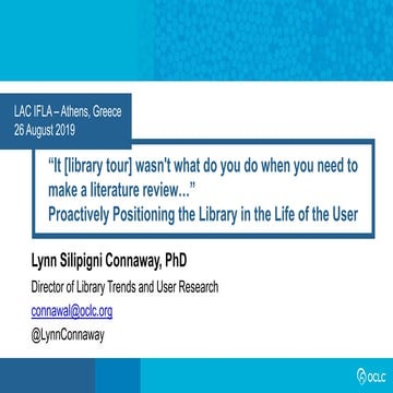 “It [library tour] wasn’t what do you do when you need to make a literature r...