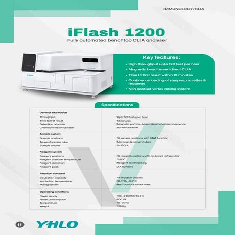 iFlash 1200 chemiluminescence Immunoassy analyzer | PDF