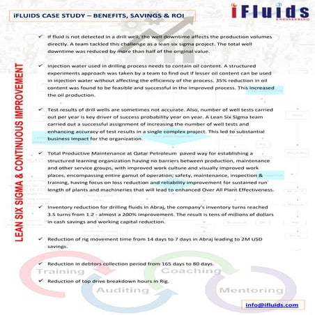 iFluids Lean Six Sigma Case Study oil & gas
