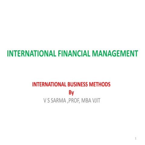 Ifm business methods