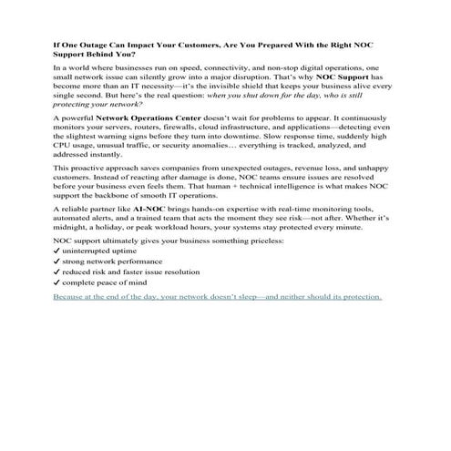 Network Operations Center | PDF