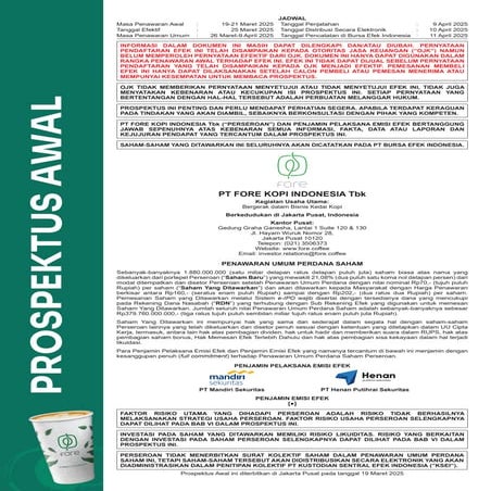 Dokumen IPO Fore Coffee - Investor Prospektus