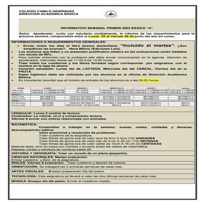 Iformativo 14 del 1° a