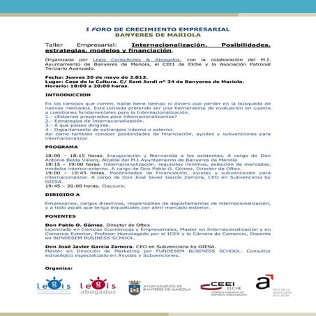 I foro de crecimiento empresarial 