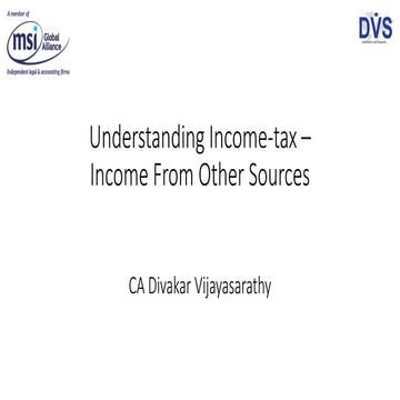 Understanding Income-tax – Income From Other Sources
