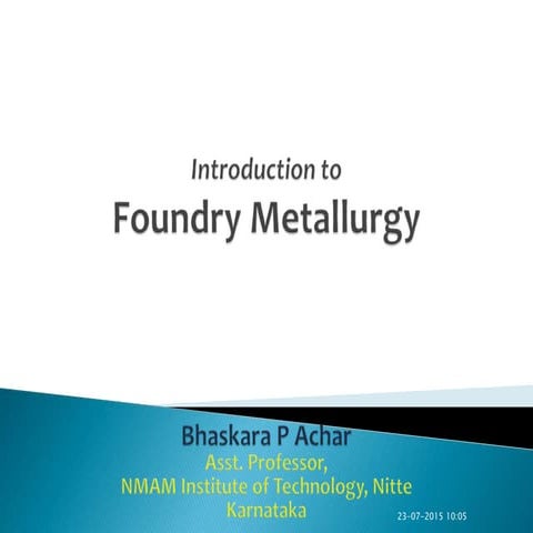 Introduction to Foundry Metallurgy