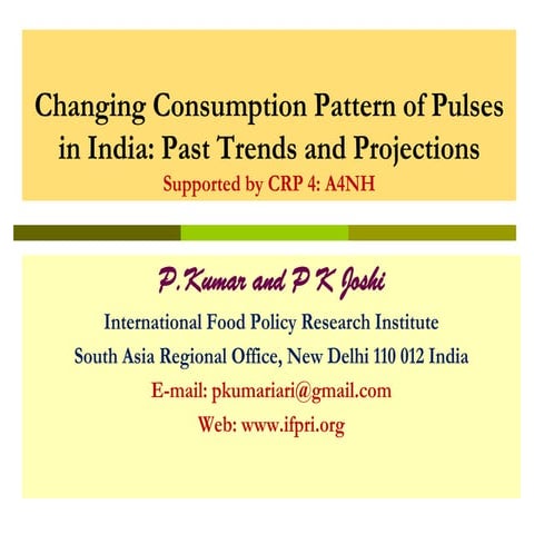 IFPRI- changing consumption pattern of pulses