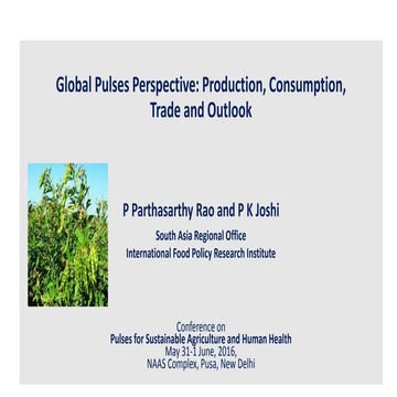IFPRI- Global Pulses Perspective Production, Consumption, Trade and outlook -...