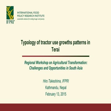 IFPRI - NAES Conference on Sustainable & Resilient Agriculture - Hiro Takeshi...