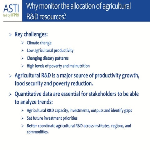 IFPRI- ASTI-NAARM Brief Background of ASTI- Dr PK Joshi