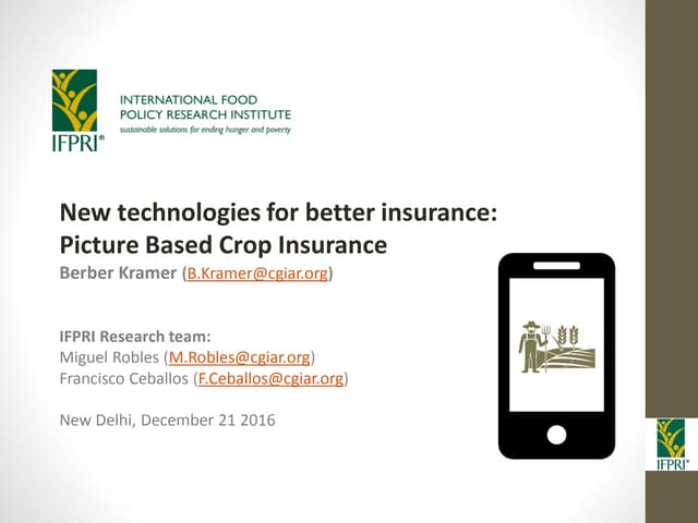 IFPRI-New technologies for better I...