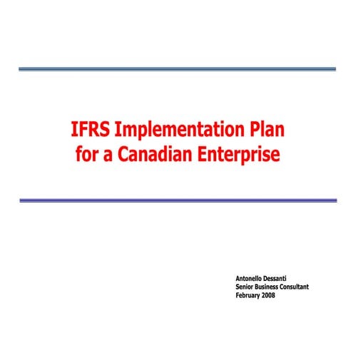 IFRS Implementation in Canada - February 2008