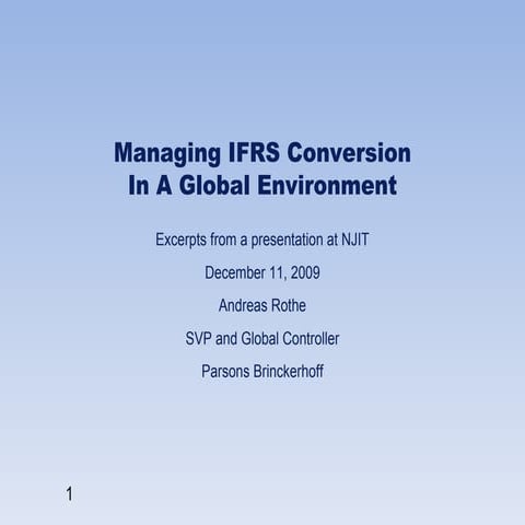 IFRS Conversion in a global environment