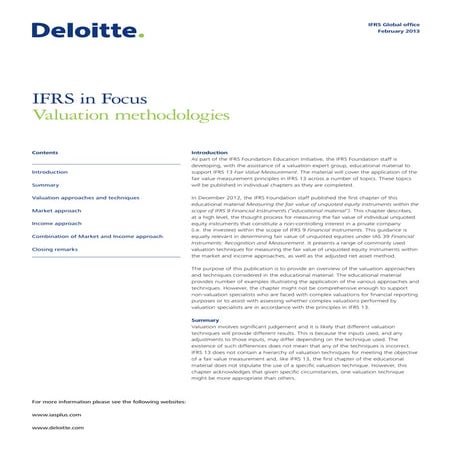 Ifrs in focus   valuation methodologies