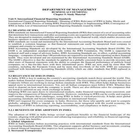 IFRS Study Material for Business Accounting