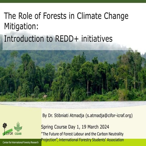 The role of forest in climate change mitigation: Introduction to REDD+ initia...