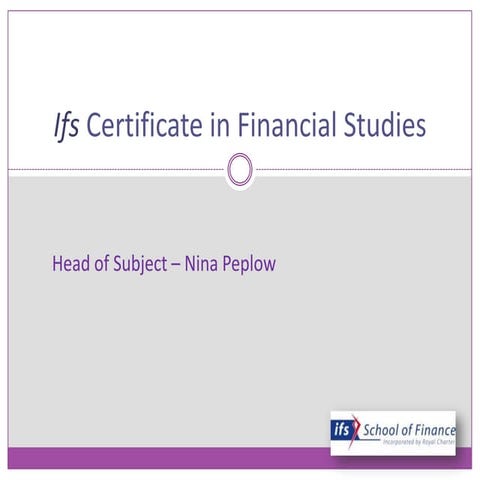 Welcome to Financial Studies 