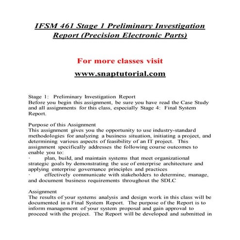 IFSM 461 EXceptional Education/snaptutorial.COM