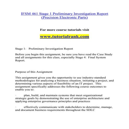 IFSM 461  Effective Communication - tutorialrank.com