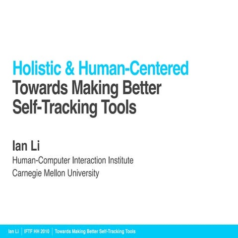 A Stage-Based Model of Personal Informatics Systems (Handout) | PDF