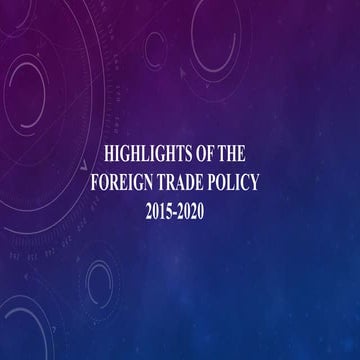 Indian Foreign Trade Policy 2015-20