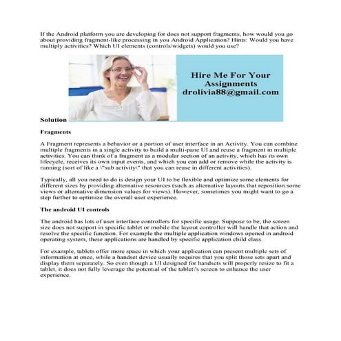 If the Android platform you are developing for does not support fragme.docx